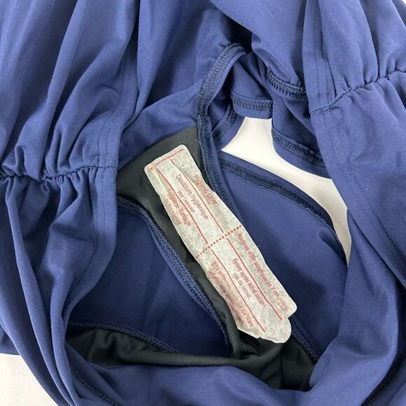 Lands End Deep Sea Blue Shirred Swim Mini Skirt size 18 NEW - Picture 6 of 6